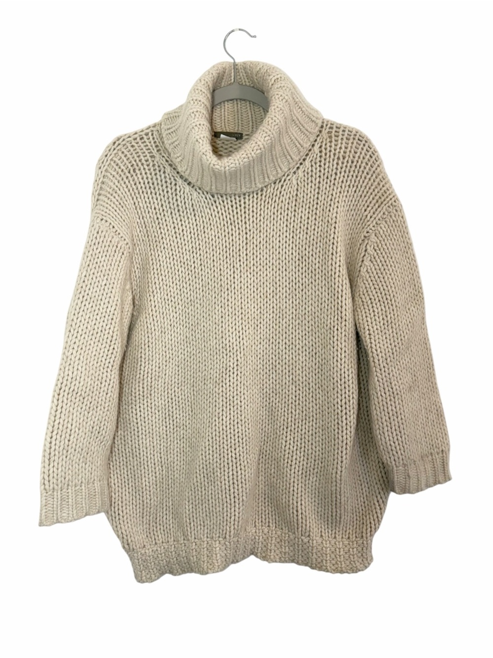 J.Crew Chunky Turtleneck Sweater Lambswool Angora Rabbit Hair Size M Oversized
